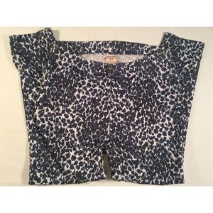 Womens Blue White Cheeta Print Skinny Jeans